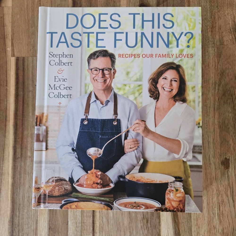 "Does This Taste Funny?" Cookbook by Stephen Colbert - White Cover